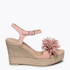 ZAHARA - Espadrilles Compensées Et Avec Pompons ROSE