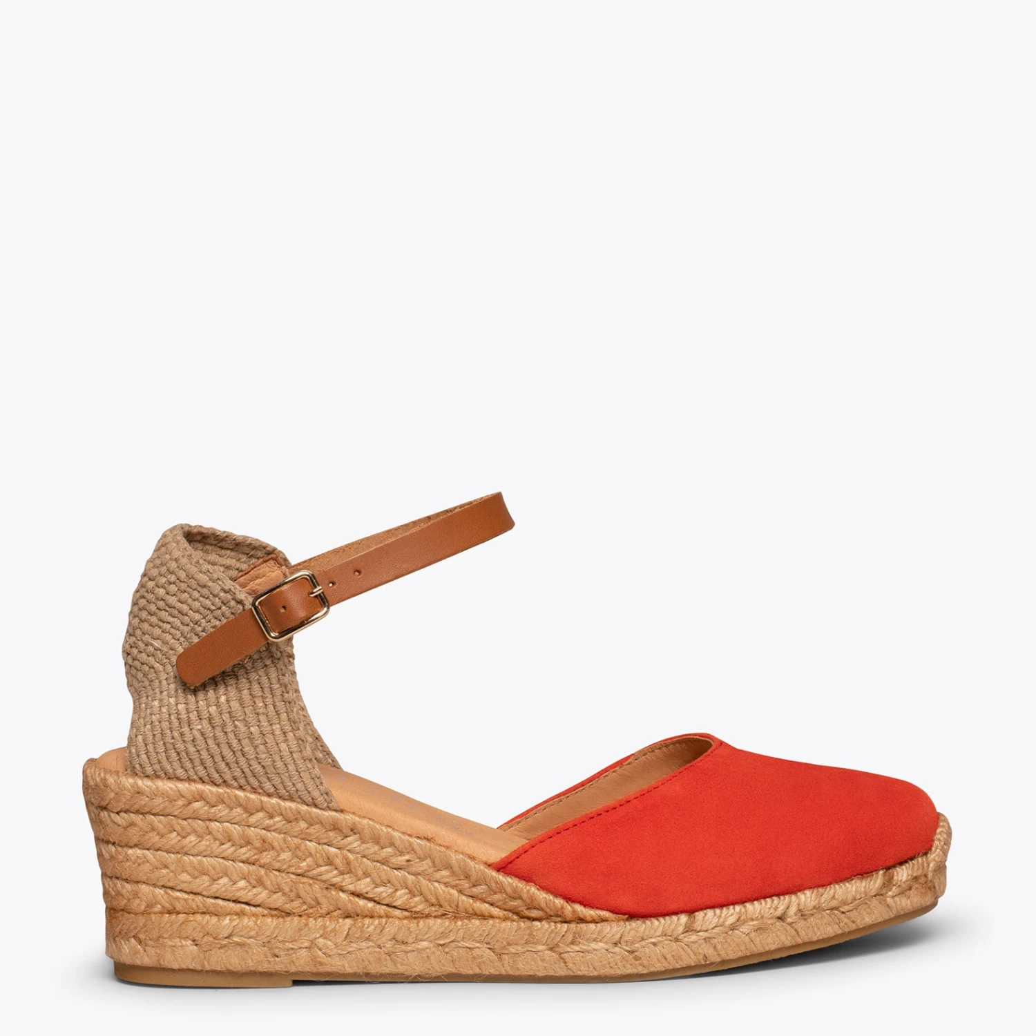 ALTEA - Espadrilles Compensées Talon Moyen ROUGE