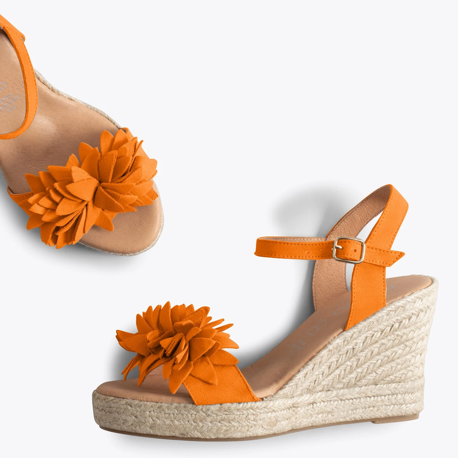 ZAHARA - Espadrilles Hautes Avec Fleurs ORANGE – Image 2