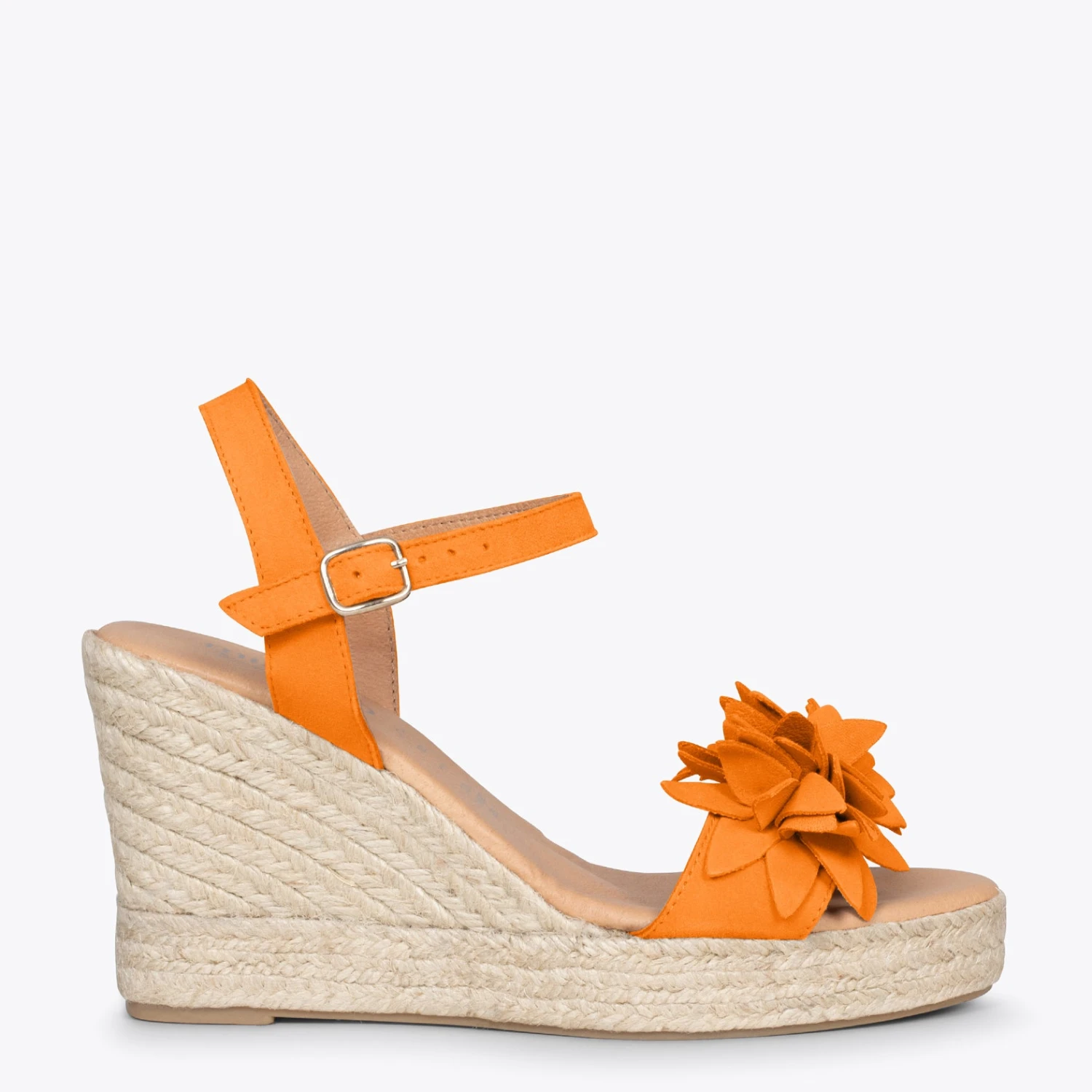 ZAHARA - Espadrilles Hautes Avec Fleurs ORANGE