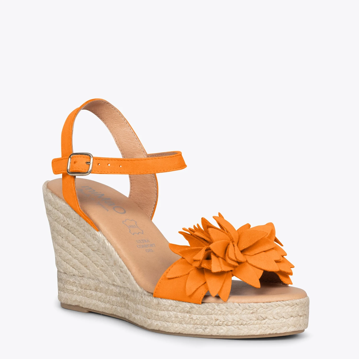 ZAHARA - Espadrilles Hautes Avec Fleurs ORANGE – Image 4