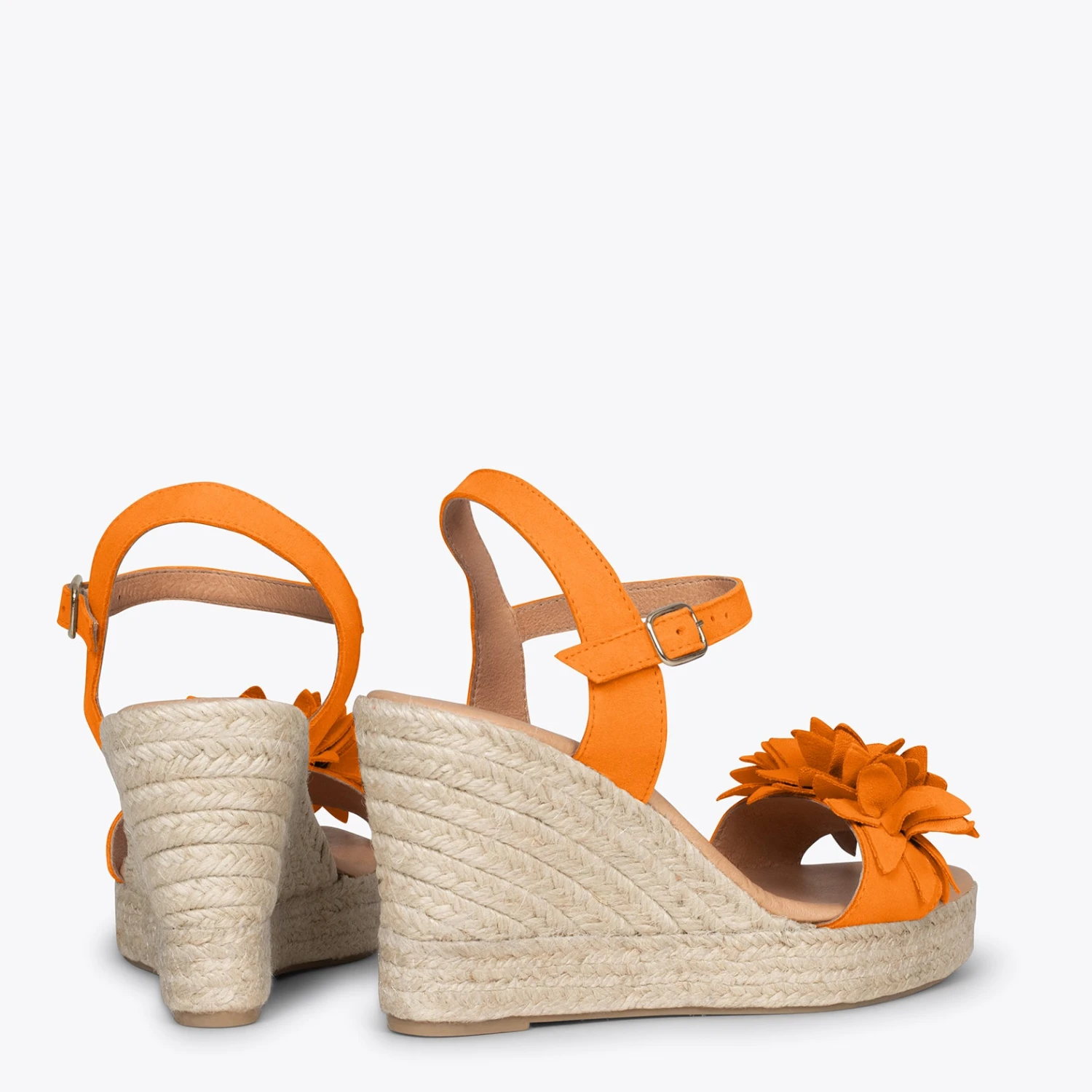 ZAHARA - Espadrilles Hautes Avec Fleurs ORANGE – Image 3