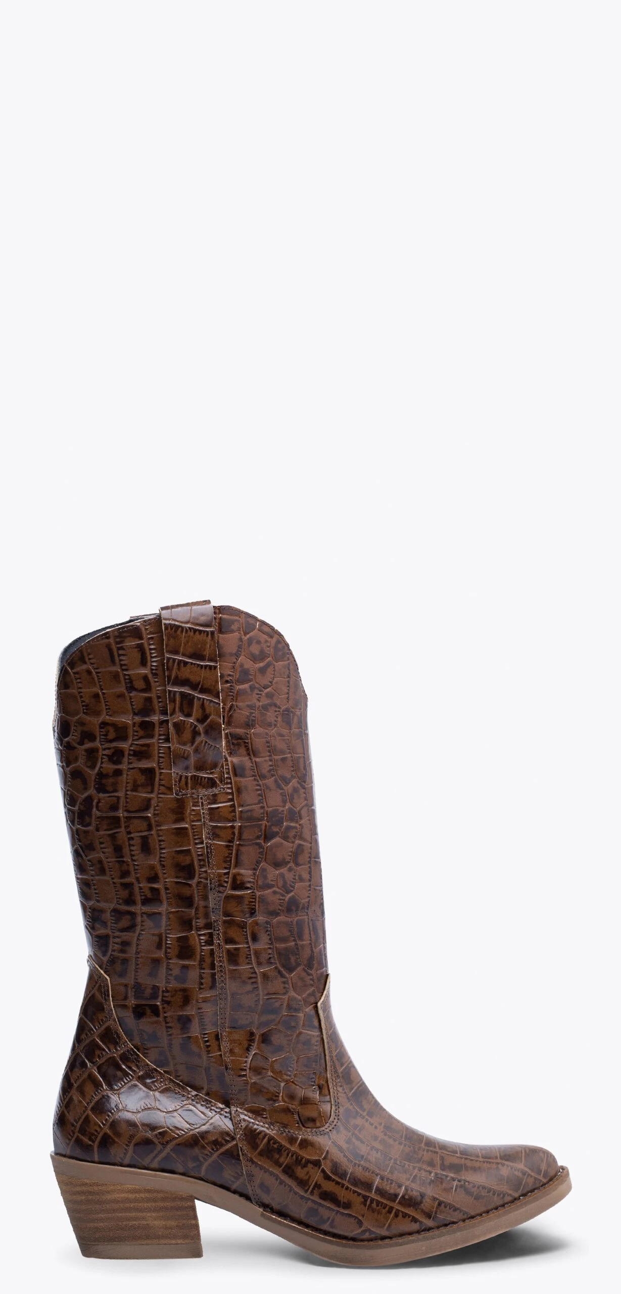 VEGAS - Bottes De Cowboy Pour Femme Avec Imprimé Croco MARRON