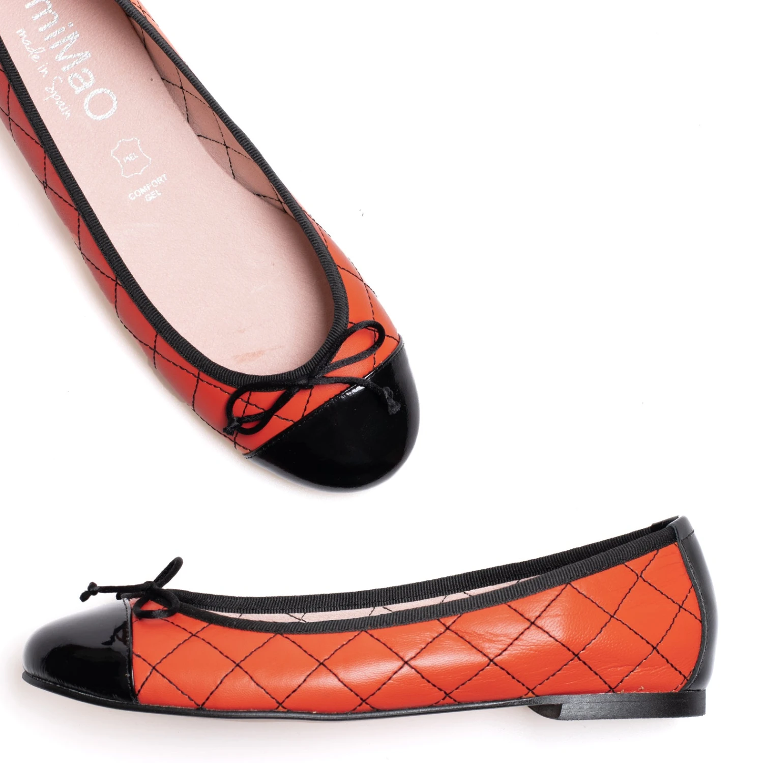 BALLERINE LACET – Ballerine ORANGE Avec Broderie Losange – Image 6