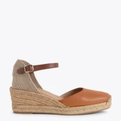 CALAELLA - Espadrilles à Semelle Compensée MARRON En Nappa