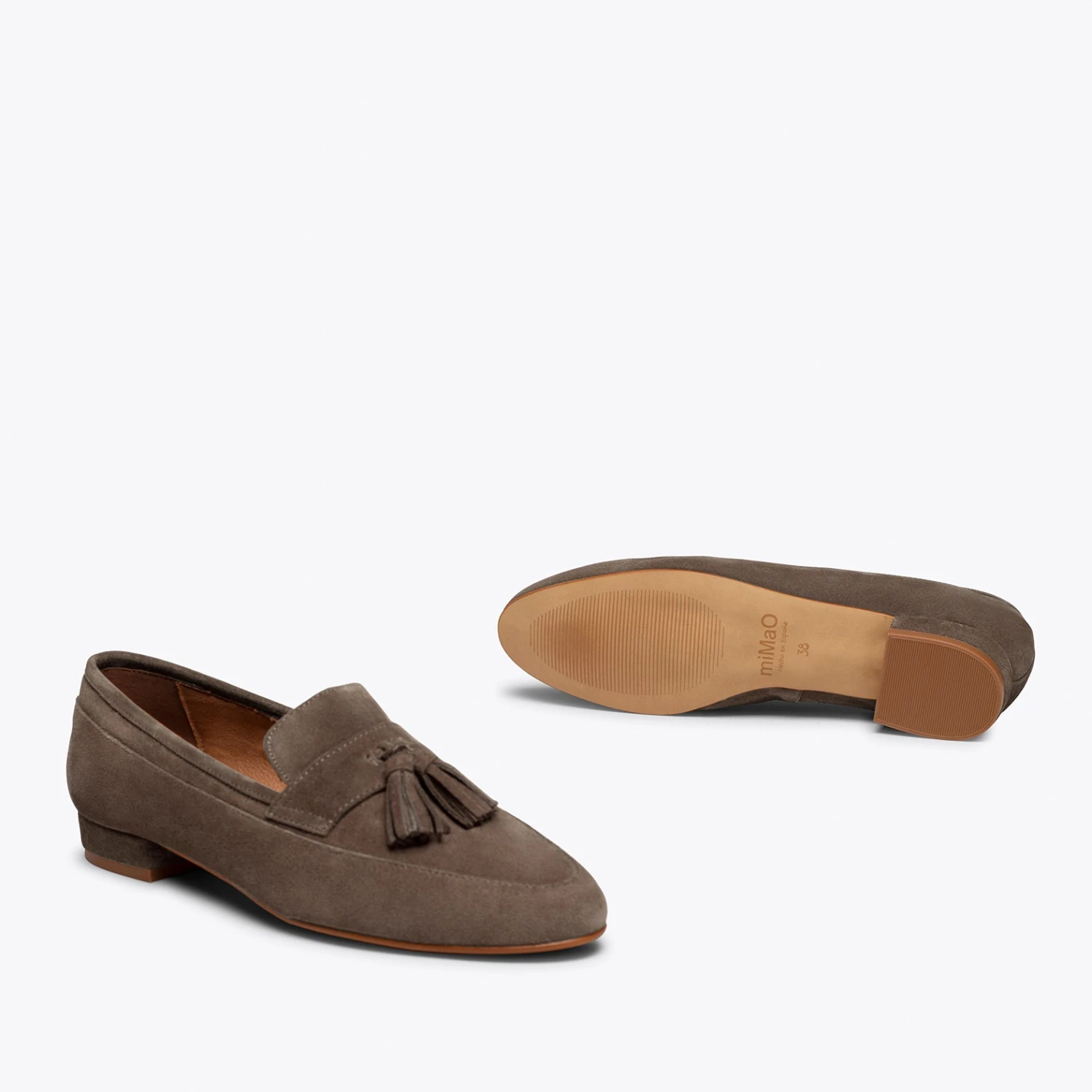 POMPON - Mocassin Femme TAUPE Avec Pompon – Image 5