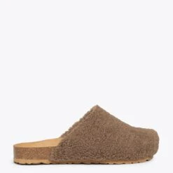 DREAMING - Chaussons Fourrure Mouton TAUPE
