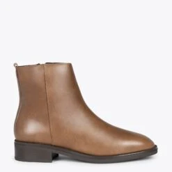 MANCHESTER – Bottines Plates Avec Zip TAUPE