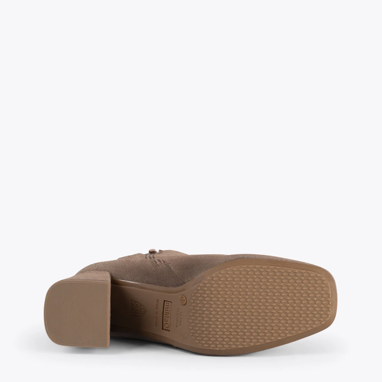 PARIS – Bottines à Talon Bloc Et Bout Carré TAUPE – Image 5