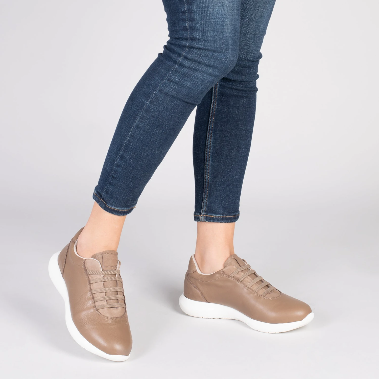 CHICAGO – Baskets élastiques Sans Lacets TAUPE – Image 6