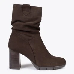 Wave -Bottines à Talon Et Zip MARRON