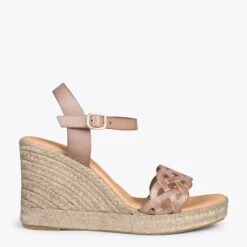 OASIS – Espadrilles à Tige Tressée TAUPE