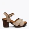 IBIZA - Sandale En Bois BEIGE Crocodile
