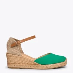 ALTEA - Espadrilles à Talon Moyen VERT