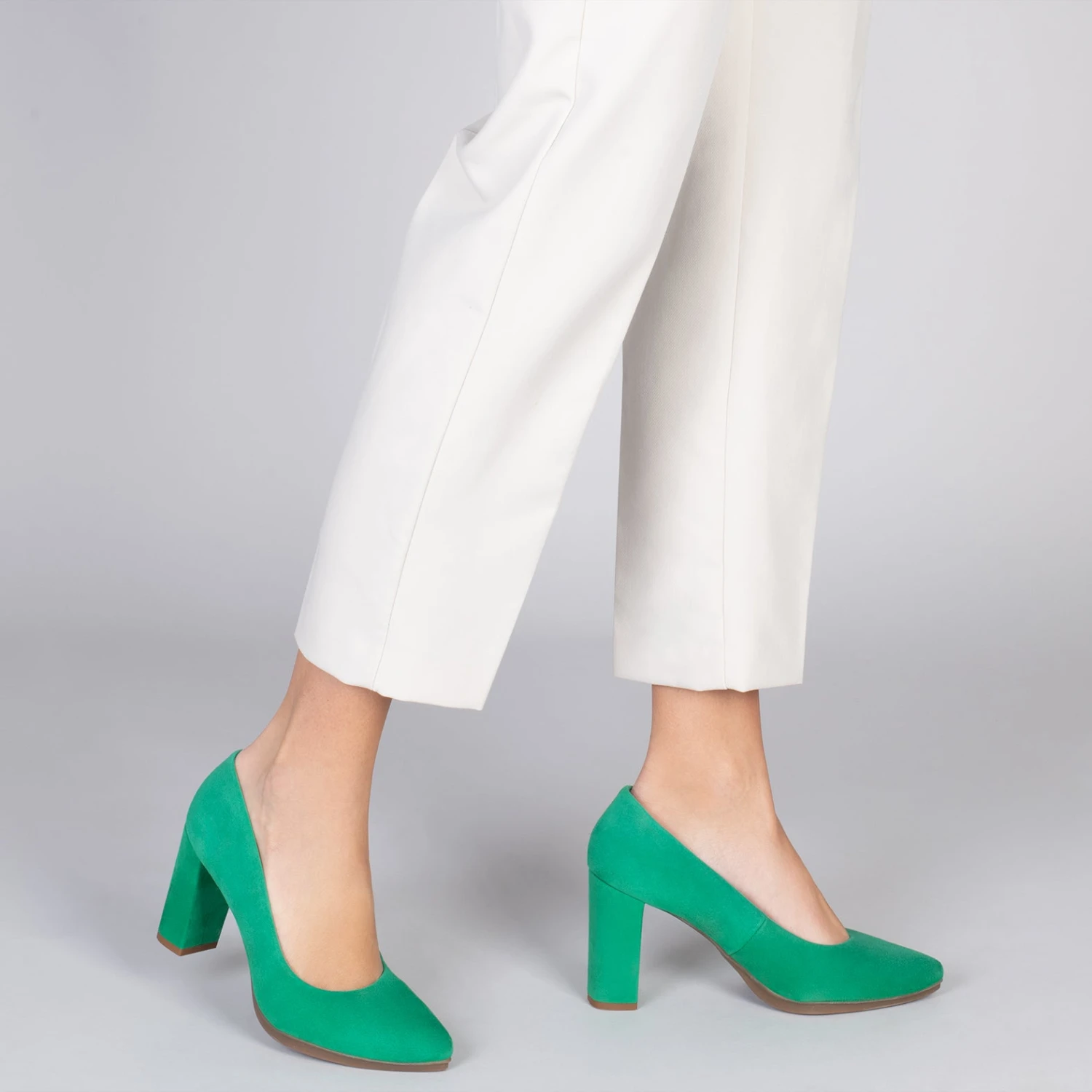 URBAN – Chaussures à Talon Haut En Daim VERT – Image 6