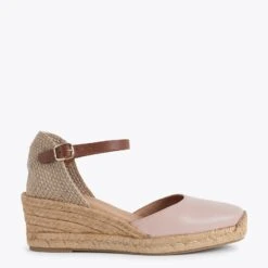 CALAELLA - Espadrilles à Semelle Compensée ROSE PÂLE En Nappa