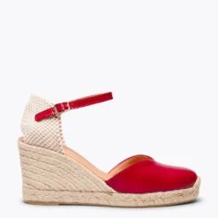 NERJA VERNI – Espadrilles Compensées Talon Haut Avec Boucle ROUGE