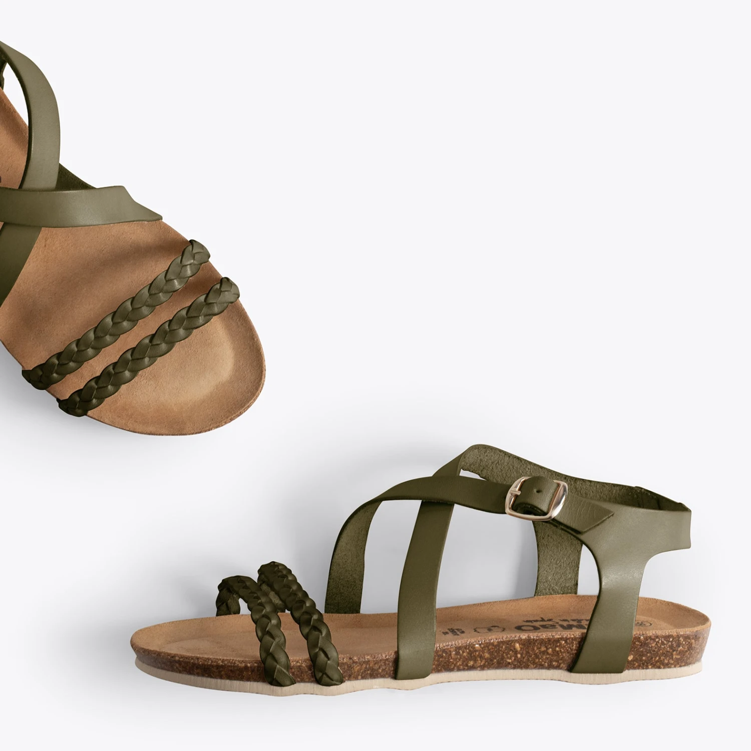 INDIE – Nu-pieds à Brides Croisées VERT BIO – Image 2