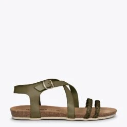 INDIE – Nu-pieds à Brides Croisées VERT BIO