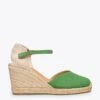 NERJA – Espadrilles à Talon Haut VERT