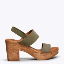 PLATEFORME - Sandale Avec Plateforme KAKI Et Brides