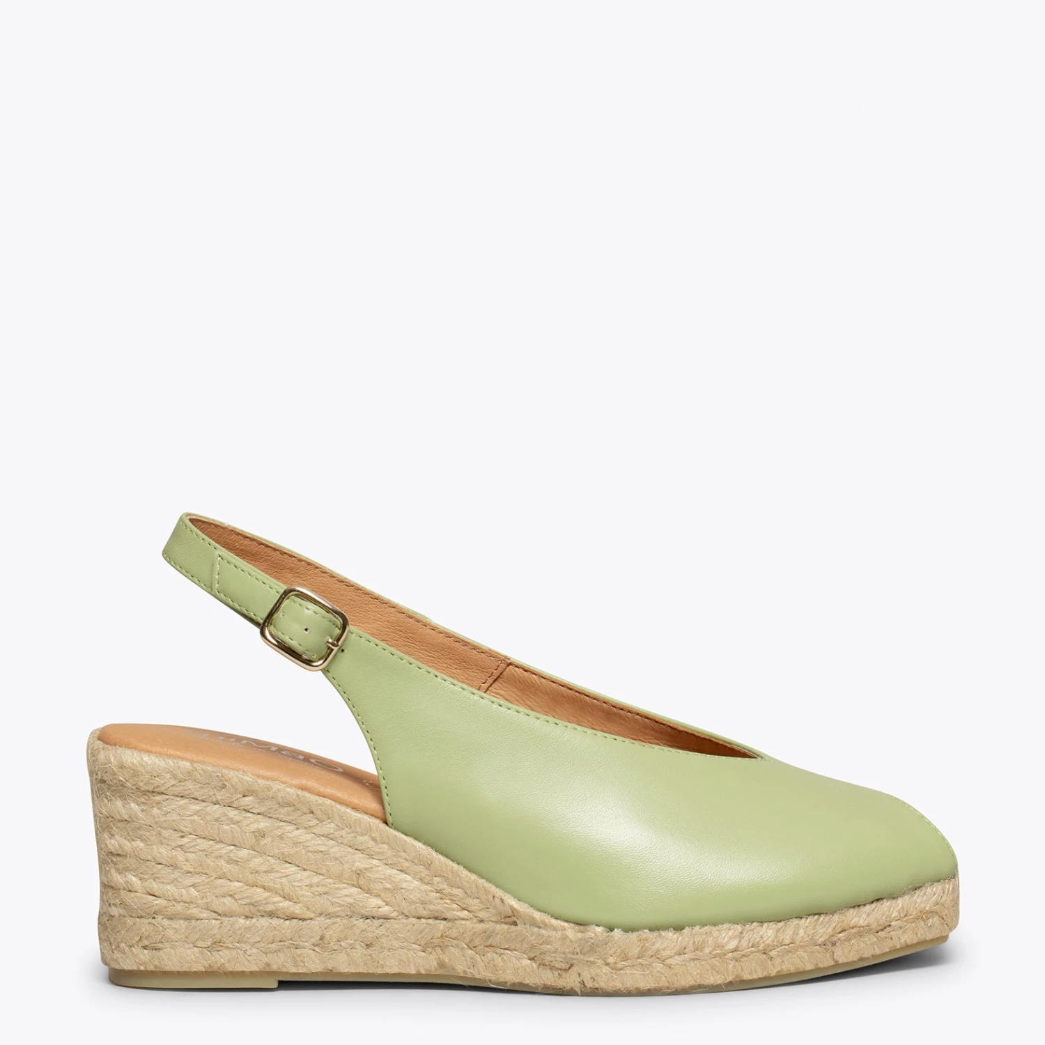 MOJÁCAR - Espadrilles Compensées VERT Talon Ouvert
