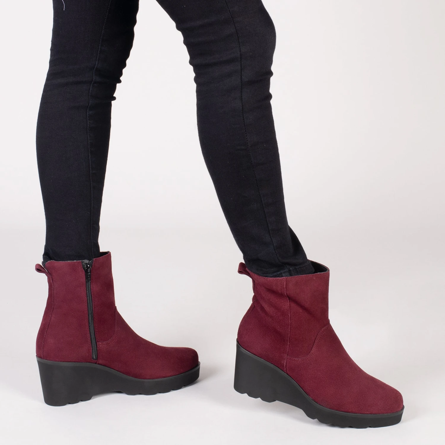 JEANS – Bottines Mi-mollet Avec Plateforme VIN – Image 6