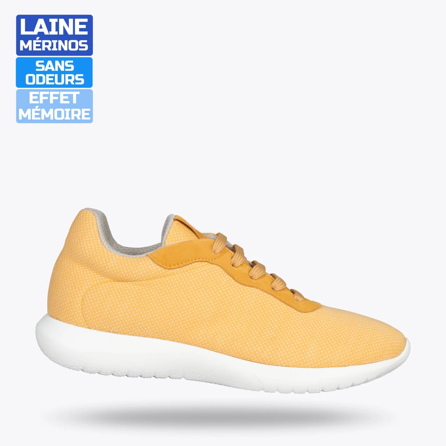 YOGA – Baskets En Laine Mérinos JAUNE