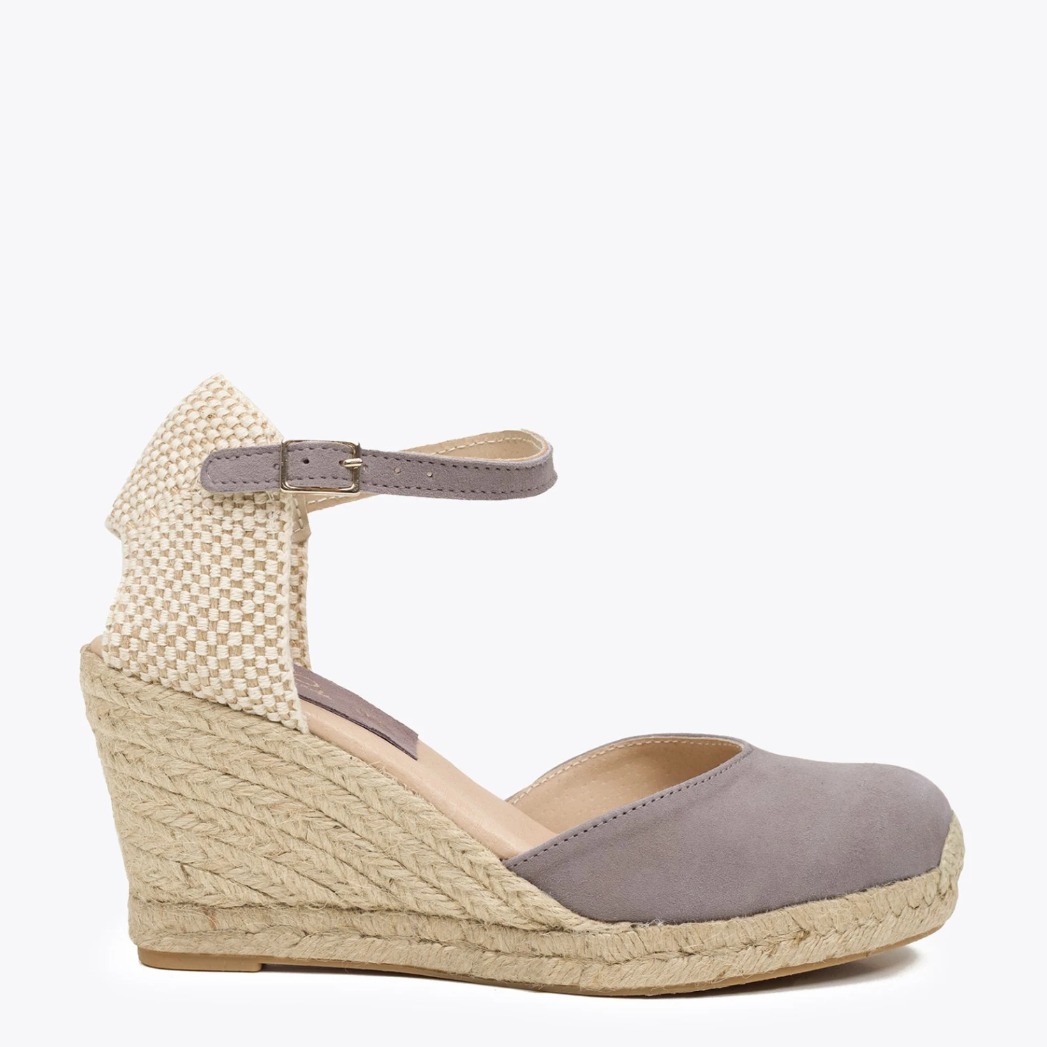 PROMENADE - ESPADRILLE À TALON COMPENSÉ GRIS