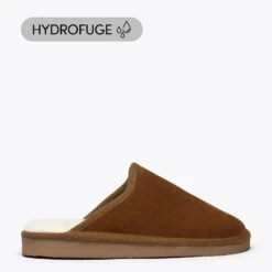 DREAM HOME- Pantoufle CAMEL Avec Laine