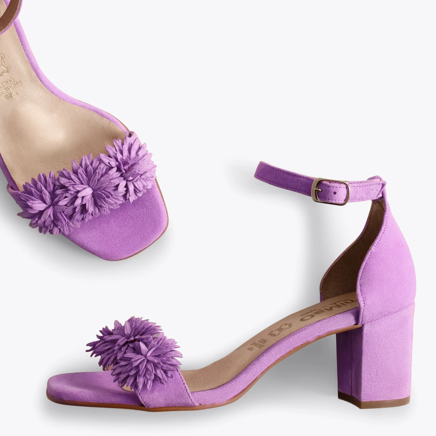 ZINNIA - Sandales De SoirĂ©e Avec Fleurs MAUVE â Image 2