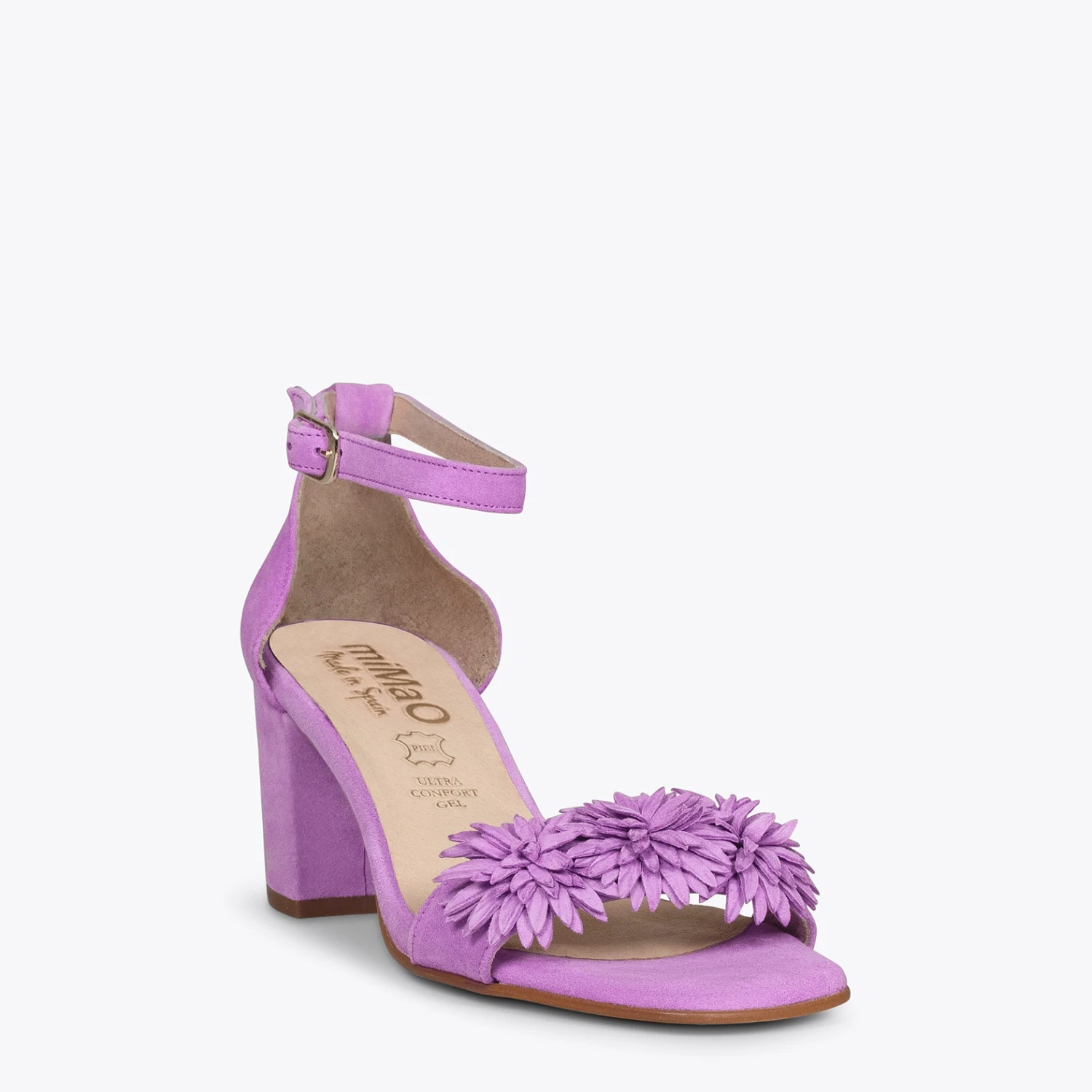 ZINNIA - Sandales De SoirĂ©e Avec Fleurs MAUVE â Image 4