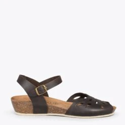 ALOE – Sandales Compensées Bio MARRON