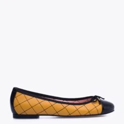 BALLERINE LACET â Ballerine JAUNE Avec Broderie Losange