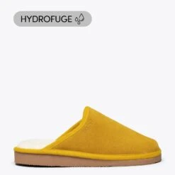 DREAM HOME- Pantoufle MOUTARDE Avec Laine