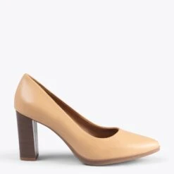 URBAN ÉCLAT – Chaussures à Talon Haut En Cuir Nappa BEIGE