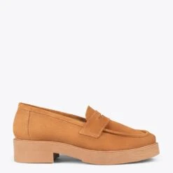 CASUAL – Mocassins Basiques En Forme De Masque CAMEL