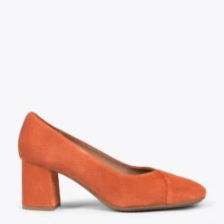 EMMA – Chaussures à Talon à Bout Carré ORANGE
