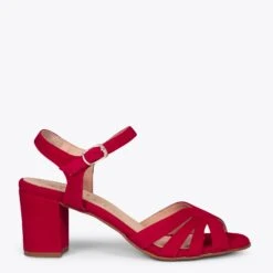 MUSA - Sandales ROUGE Ă Talon Large