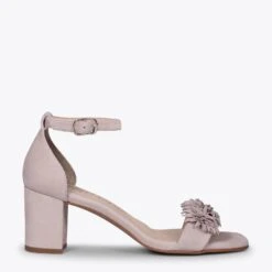 ZINNIA - Sandales De Soirée Avec Fleurs NUDE