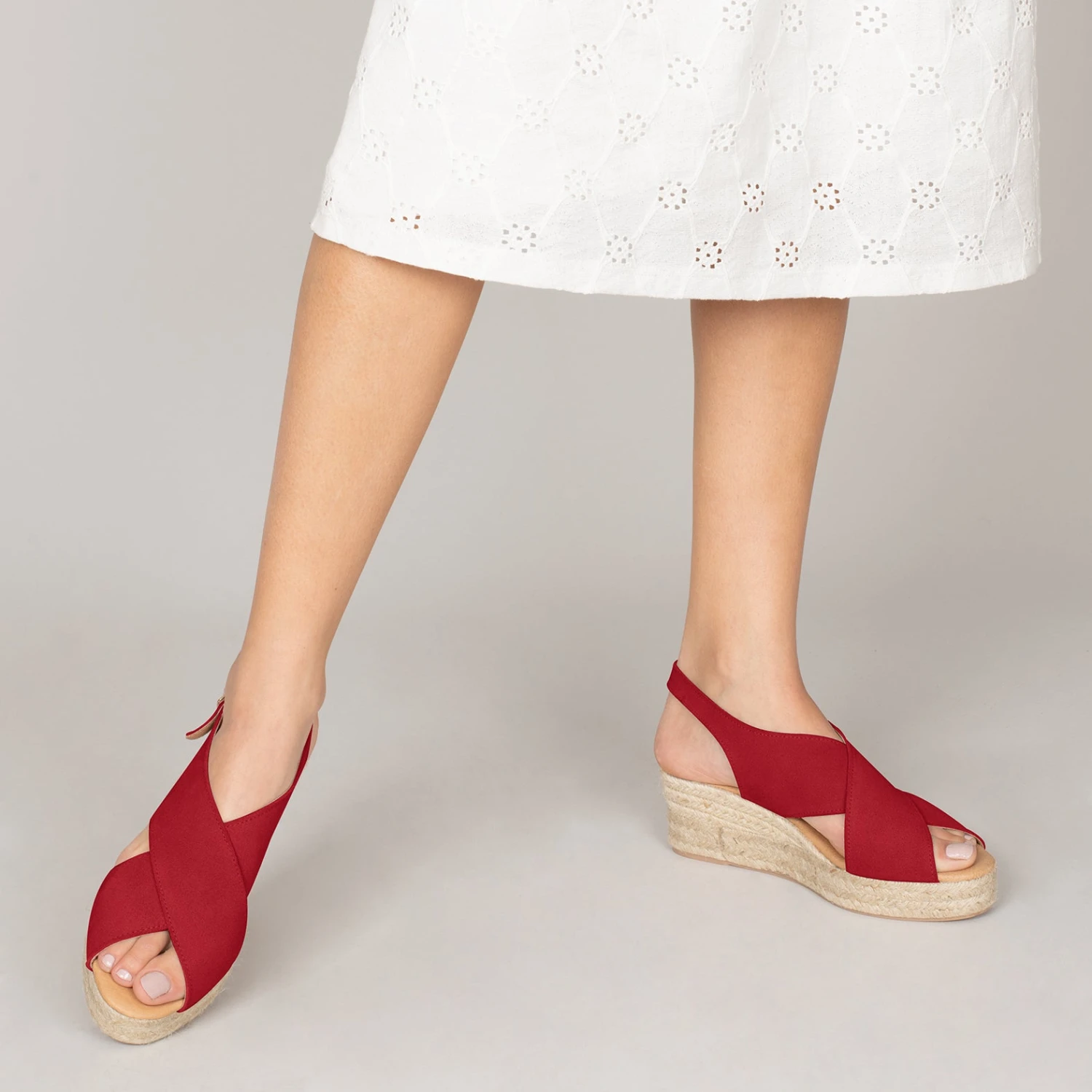 LAGOS - Espadrilles à Brides Croisées ROUGE – Image 6