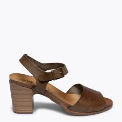 BALEAR - Sandale BIO TAUPE à Talon Haut