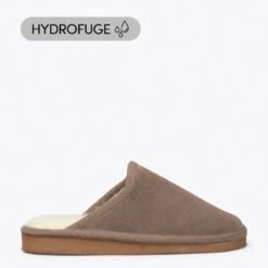 DREAM HOME- Pantoufle TAUPE Avec Laine