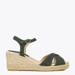 COSTA - Espadrille Compensée à Brides Croisées VERT